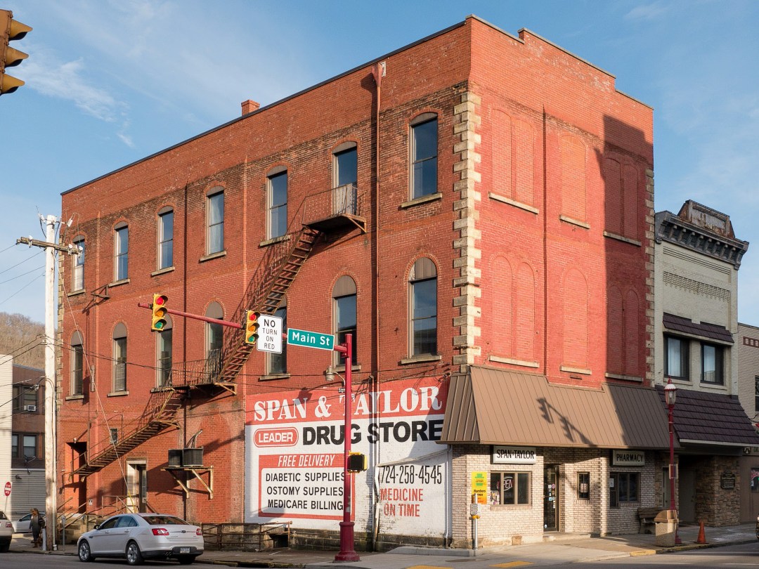 Photo of building at 175 West Main Street, Monongahela, Pa. 15063 along rt 88 and rt 136. Photo property of the Monongahela Main Street Program.