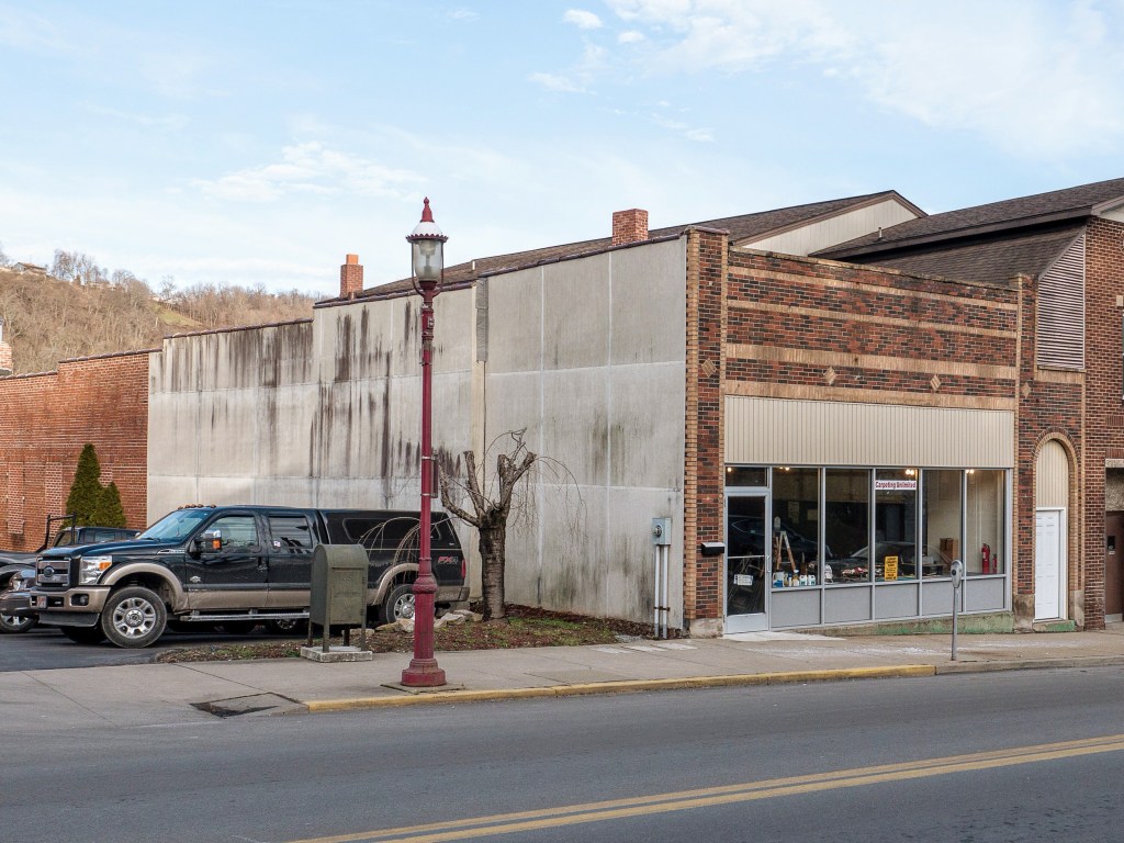 Photo of building at 105 West Main Street, Monongahela, Pa. 15063 along rt 88 and rt 136. Photo property of the Monongahela Main Street Program.