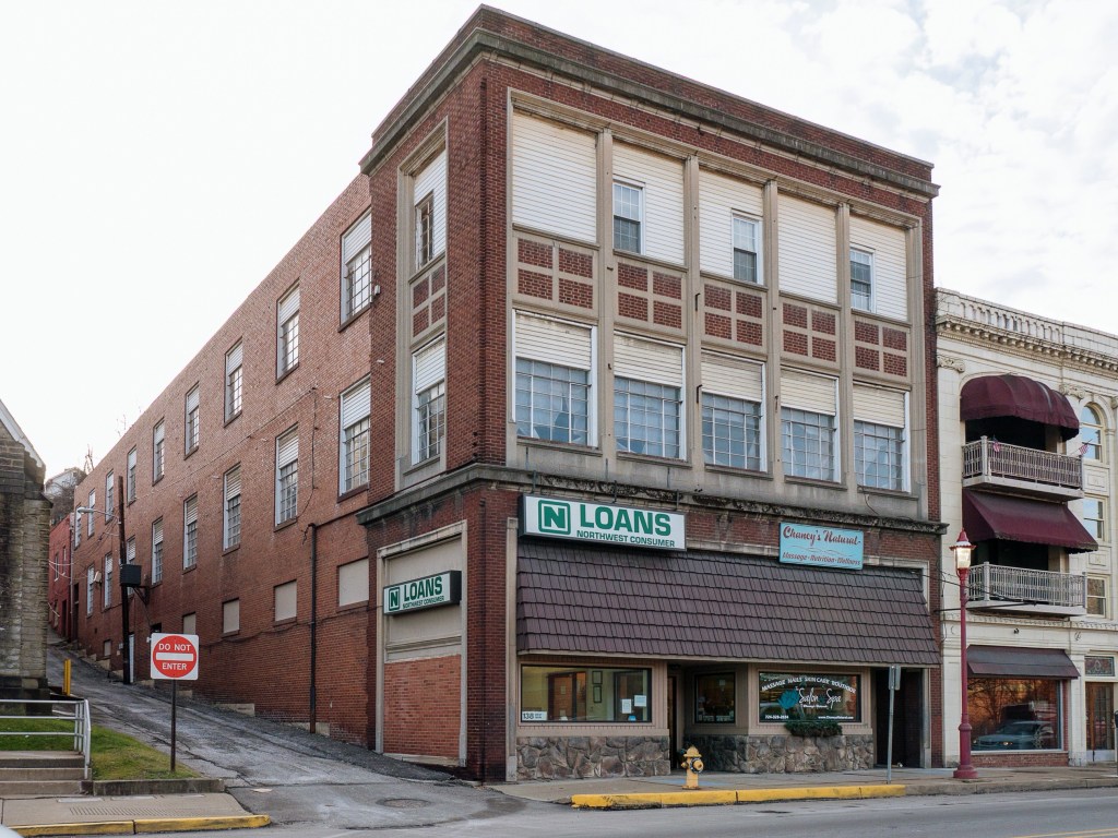 Photo of building at 138 West Main Street, Monongahela, Pa. 15063 along rt 88 and rt 136. Photo property of the Monongahela Main Street Program.