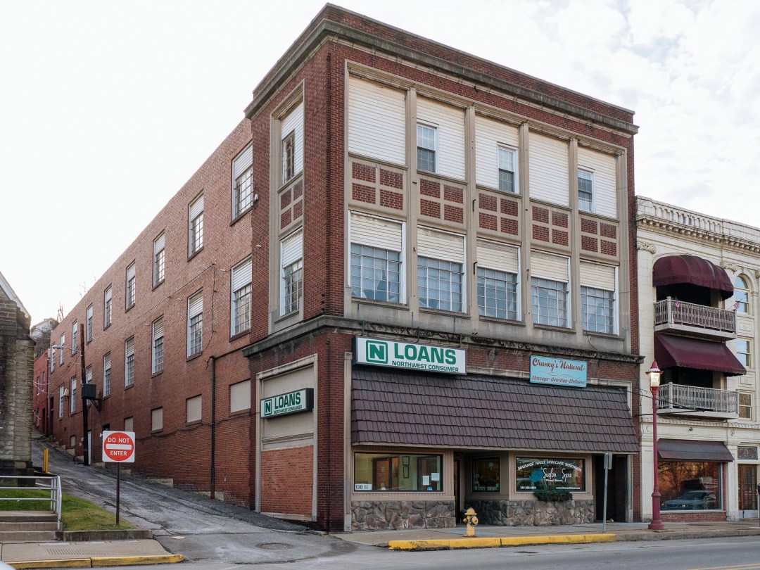 Photo of building at 138 West Main Street, Monongahela, Pa. 15063 along rt 88 and rt 136. Photo property of the Monongahela Main Street Program.