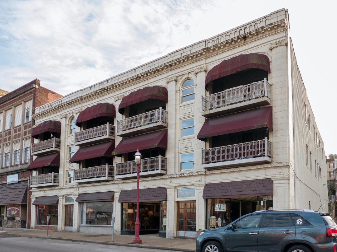 Photo of building at 142 West Main Street, Monongahela, Pa. 15063 along rt 88 and rt 136. Photo property of the Monongahela Main Street Program.