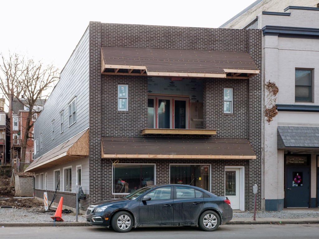 Photo of building at 162 West Main Street, Monongahela, Pa. 15063 along rt 88 and rt 136. Photo property of the Monongahela Main Street Program.