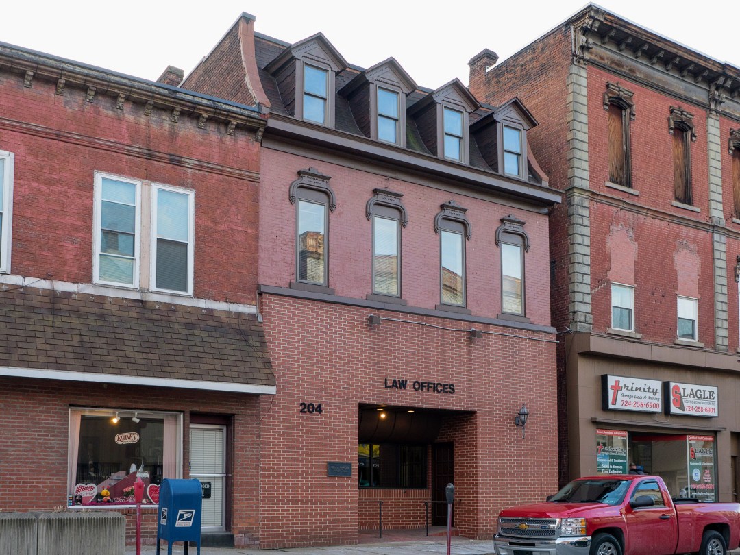 Photo of building at 204 West Main Street, Monongahela, Pa. 15063 along rt 88 and rt 136. Photo property of the Monongahela Main Street Program.