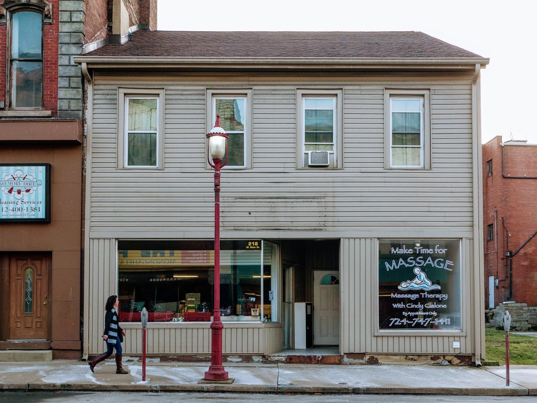 Photo of building at 216 West Main Street, Monongahela, Pa. 15063 along rt 88 and rt 136. Photo property of the Monongahela Main Street Program.