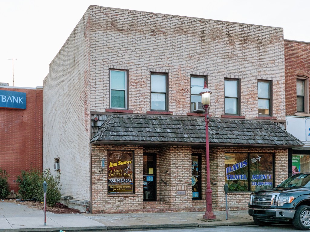 Photo of building at 308 - 310 West Main Street, Monongahela, Pa. 15063 along rt 88 and rt 136. Photo property of the Monongahela Main Street Program.
