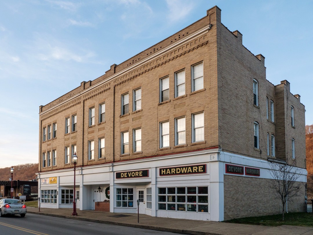 Photo of building at 437 - 443 West Main Street, Monongahela, Pa. 15063 along rt 88 and rt 136. Photo property of the Monongahela Main Street Program.