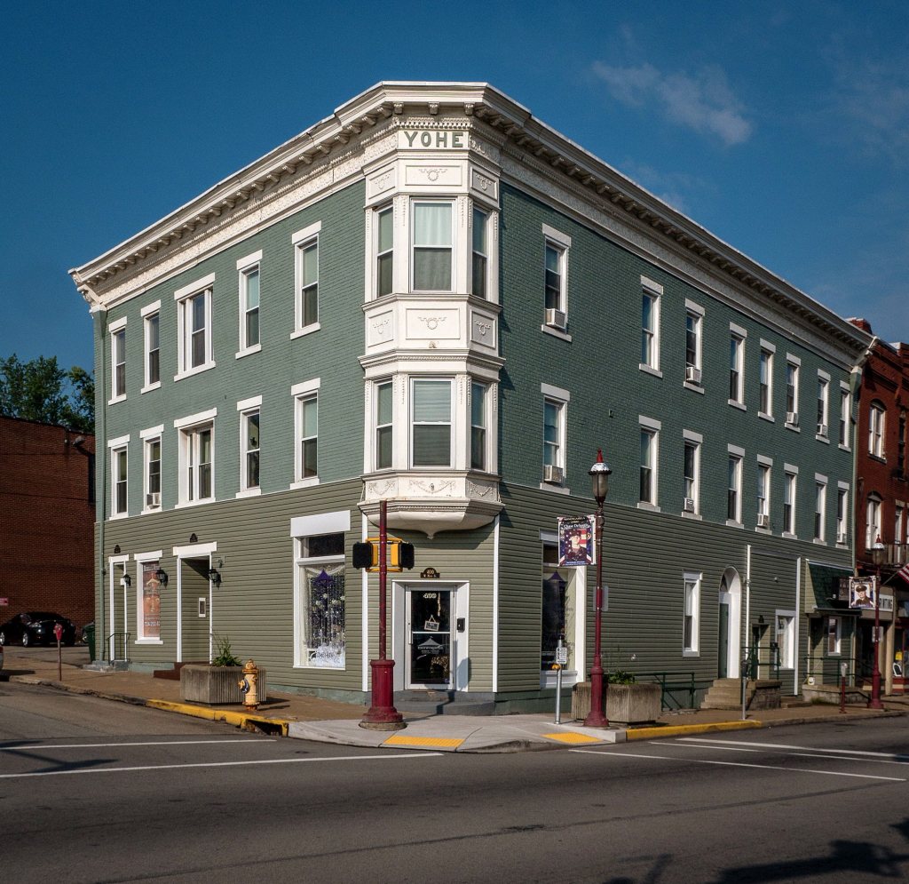 Photo of building at 400 - 408 West Main Street, Monongahela, Pa. 15063 along rt 88 and rt 136. Photo property of the Monongahela Main Street Program.